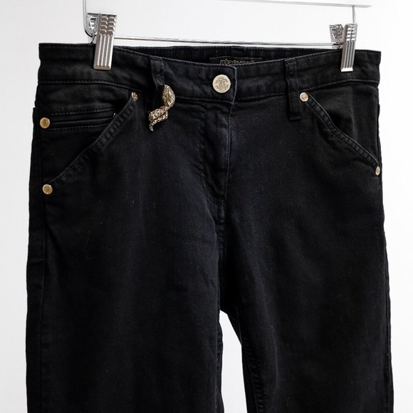 Roberto Cavalli Snake Charm Black Skinny Jeans